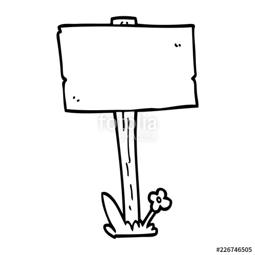500x500 Line Drawing Cartoon Sign Post Stock Image And Royalty Free