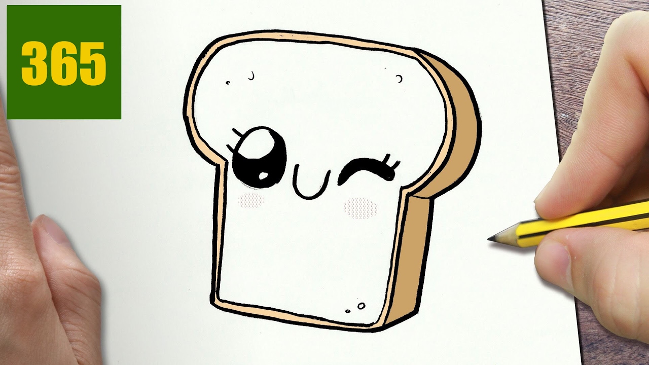 1280x720 How To Draw A Slice Of Bread Cute, Easy Step
