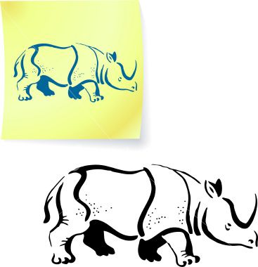 367x380 Animal Drawings On Post It Notes Rhinos Rhinoceros, Drawings, Art