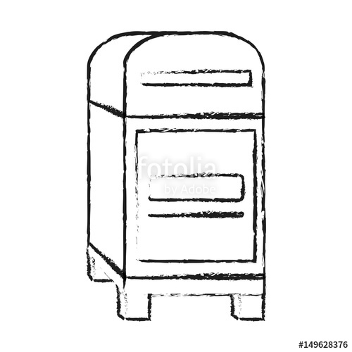 500x500 Blurred Silhouette Image Post Office Box Vector Illustration