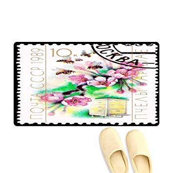 355x355 floor mat pattern cancele soviet postage stamp cherry