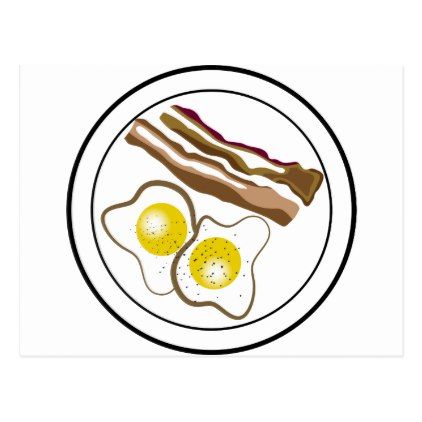 422x422 Bacon And Eggs Drawing Postcard