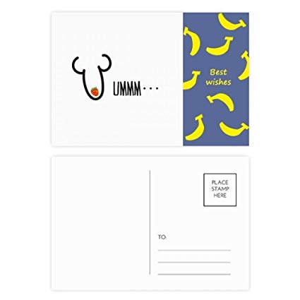 425x425 Ummm Strawberry Red Funny Drawing Banana Postcard Set