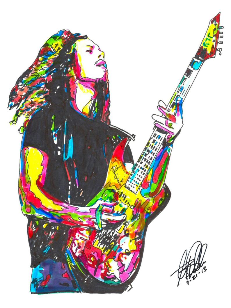 794x1059 kirk hammett of metallica poster from original drawing etsy