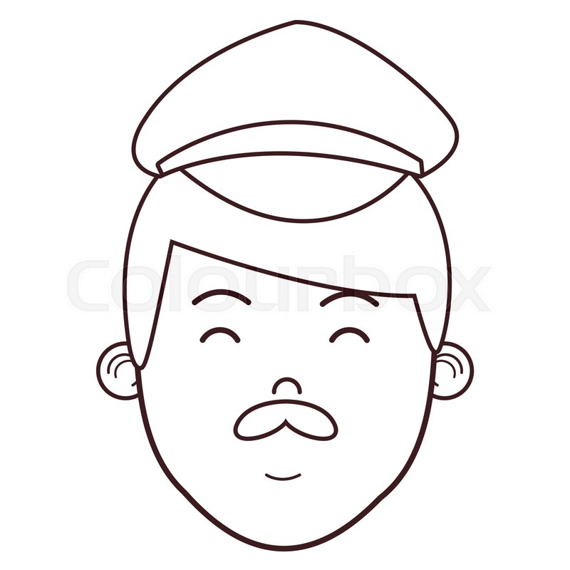 800x800 Correspondence Postman Face Cartoon Stock Vector Colourbox