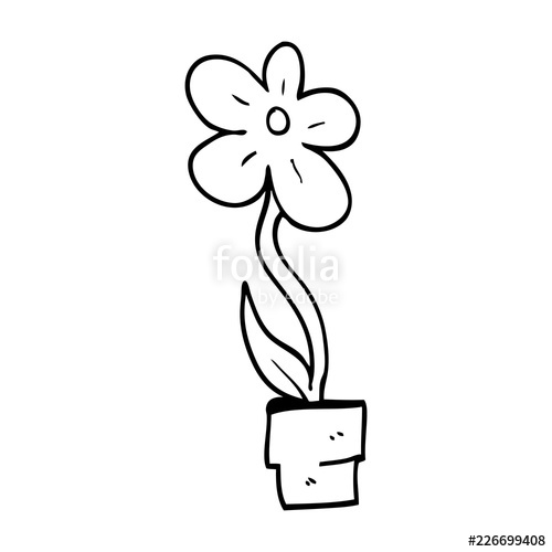 500x500 Line Drawing Cartoon Flower Pot Stock Image And Royalty Free
