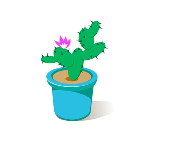 591x495 Cacti Pot How To Draw A Pot Step