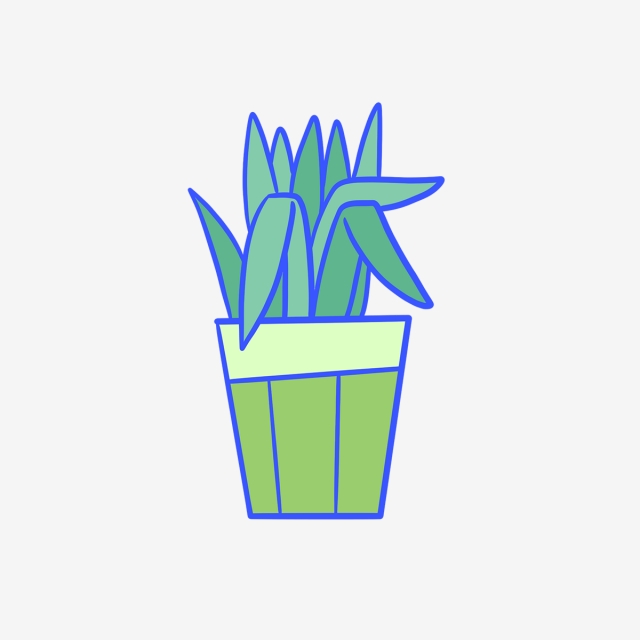 640x640 Hand Drawn Cute Green Pot Plants, Drawing, Nature, Cute Png