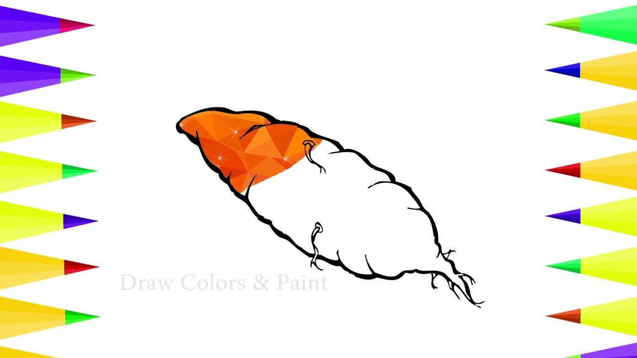 1280x720 How To Draw Glitter Vegetables Coloring Sweet Potato Baby