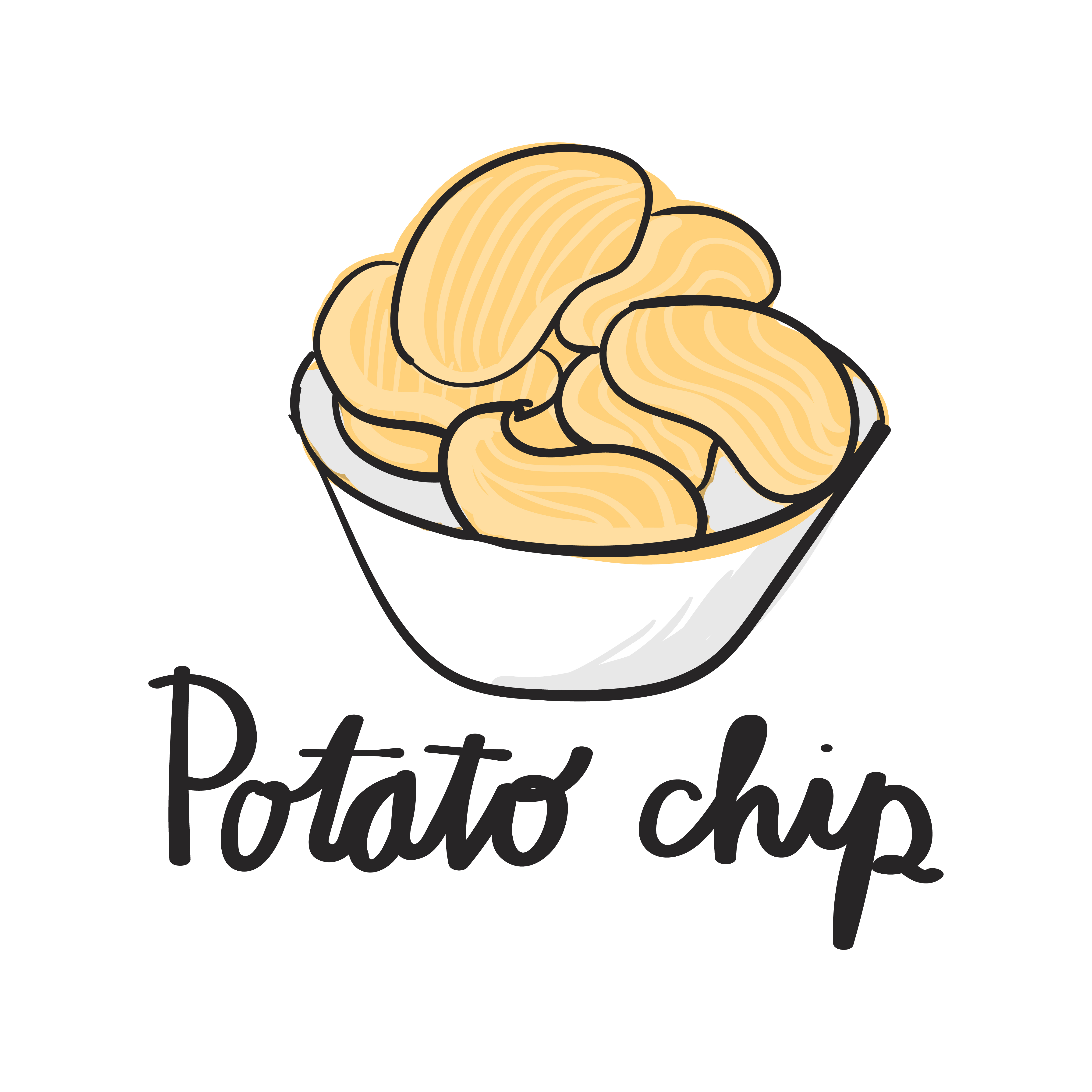 4676x4676 Illustration Drawing Style Of Potato Chips