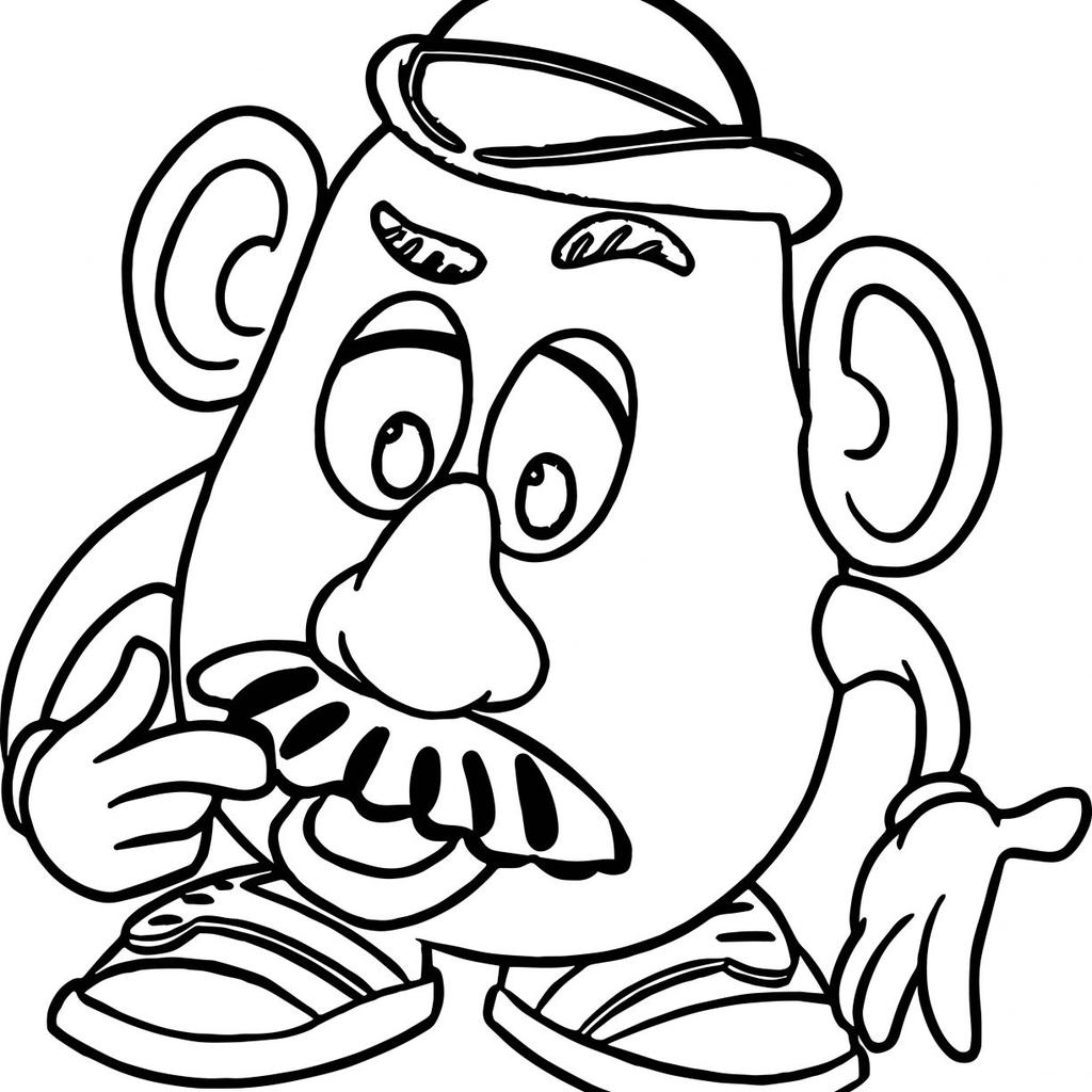 1024x1024 Potato Head Coloring Pages Mr Line Drawing