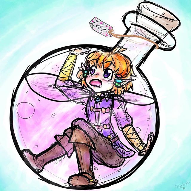 640x640 hehe there was a little task to draw your oc in a potion bottle so