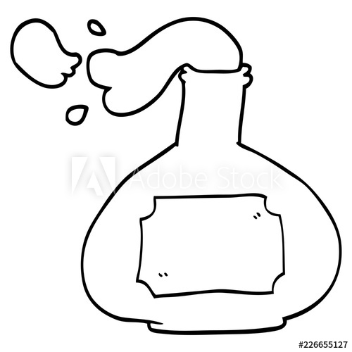 500x500 Line Drawing Cartoon Potion Bottle