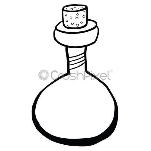 500x500 Potion Bottle Black