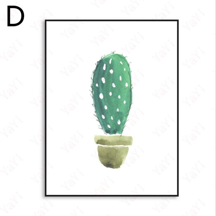 740x737 Frameless Painting Small Fresh Cactus Living Room Decorative