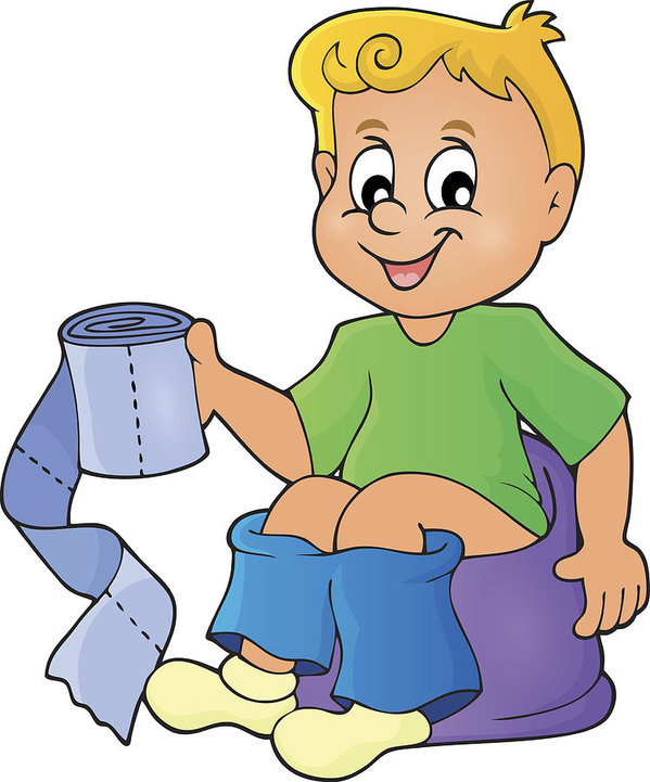 599x721 Boy On Potty Theme Image Art Print