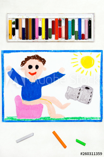 334x500 Colorful Drawing Smiling Child On The Potty
