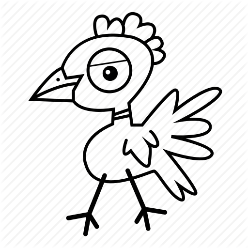 512x512 Cartoon, Chicken, Eye, Poultry, Super Icon