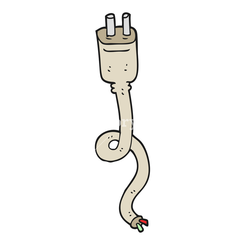 1000x1000 Freehand Drawn Cartoon Power Wire Royalty Free Stock Image