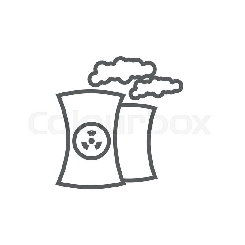 800x800 Nuclear Power Plant Line Icon For Web, Stock Vector Colourbox