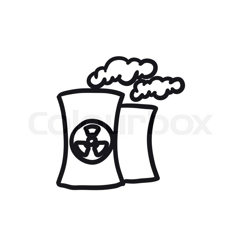 800x800 Nuclear Power Plant Vector Sketch Icon Stock Vector Colourbox
