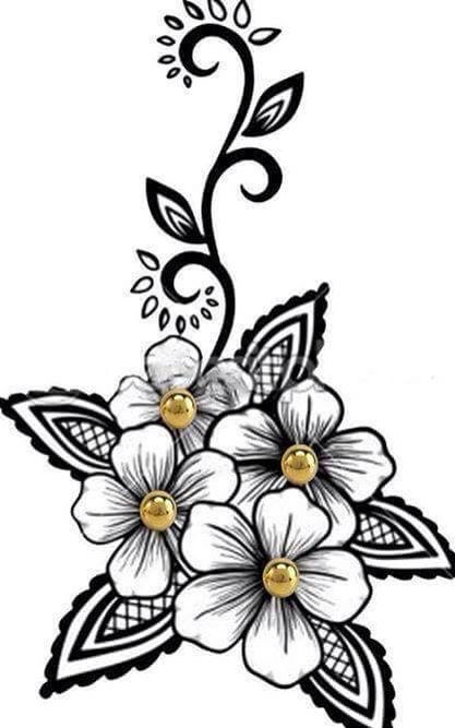 417x667 Flower Power Floral Drawing, Flower