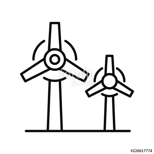 500x500 Wind Power Plant Icon Outline Illustration Of Wind Power Plant