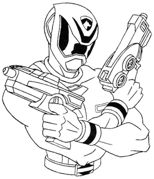 500x581 power rangers spd shooting ready coloring