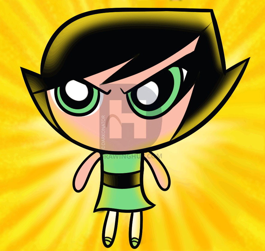 884x836 how to draw buttercup, buttercup from the powerpuff girls, step