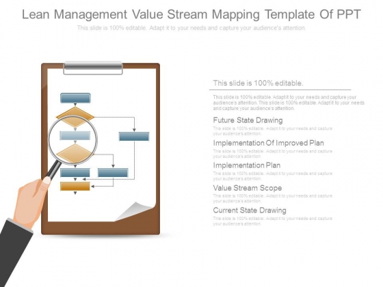 560x420 Lean Management Value Stream Mapping Template Of Ppt