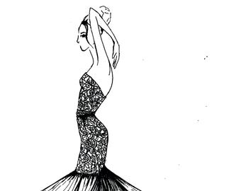 340x270 items similar to prada fashion illustration, original artwork on etsy