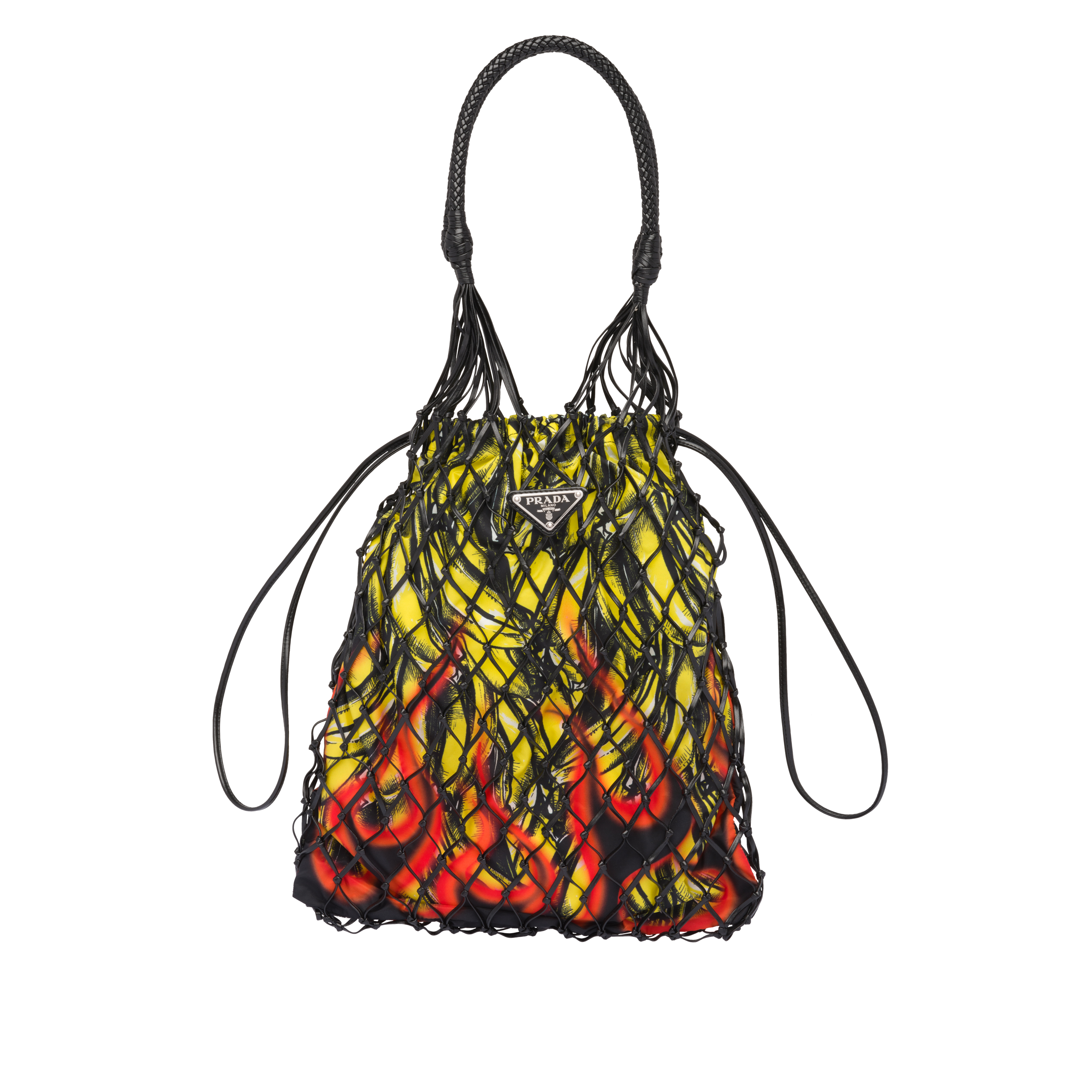2400x2400 printed fabric and mesh bag prada