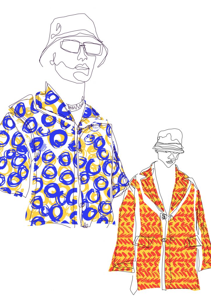 724x1024 technical block digital print, fashion illustration and prada tiggy