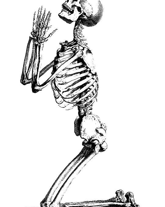 541x676 Praying Skeleton Poster