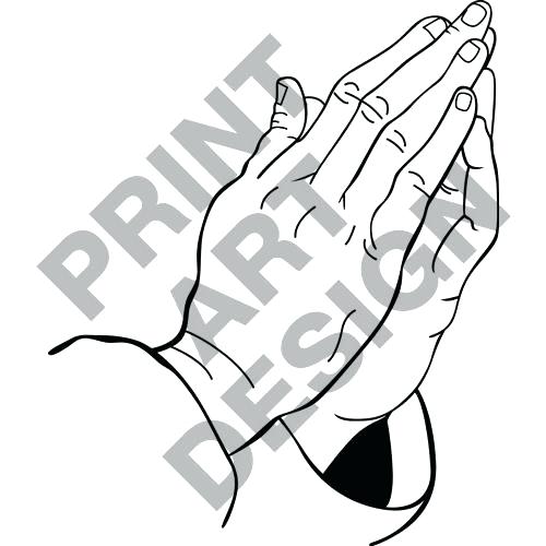 500x500 Praying Hands Outline