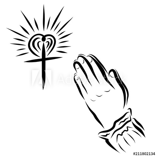 500x500 Shining Cross And The Hands Of A Praying Woman