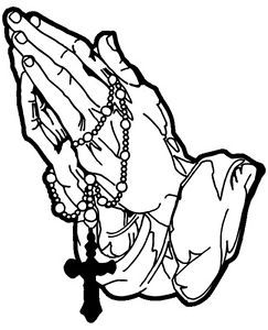 Praying Hands With Rosary Drawing | Free download on ClipArtMag