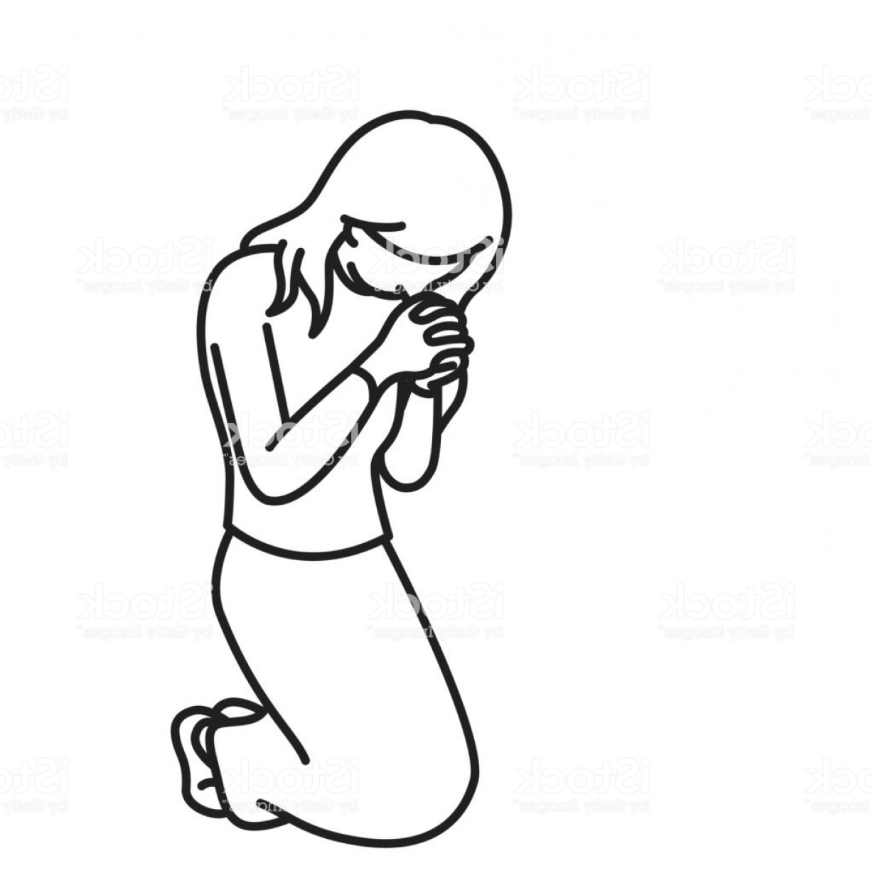 Person Kneeling Drawing Kneeling Praying Drawing Man Woman Clipartmag ...