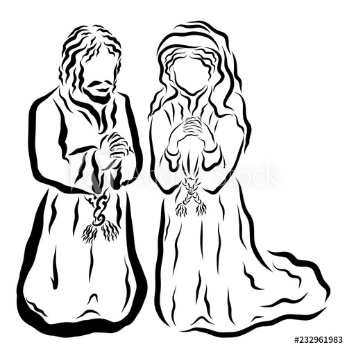500x500 Praying Man And Woman, Biblical Times, Mary And Joseph