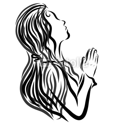 Praying Woman Drawing | Free download on ClipArtMag