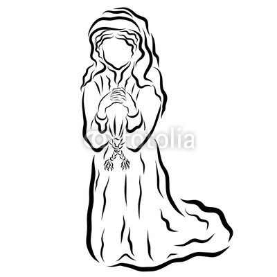 400x400 Woman Praying Kneeling, Bible Times, Black Pattern Buy Photos