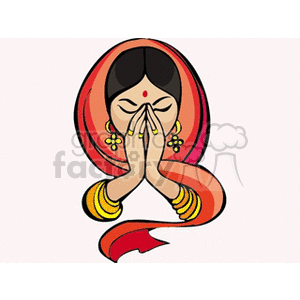 300x300 Indian Woman Praying Clipart Royalty Free Clipart
