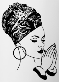 190x263 Black Woman With Turban Praying Head Wrap African Mug Spreadshirt