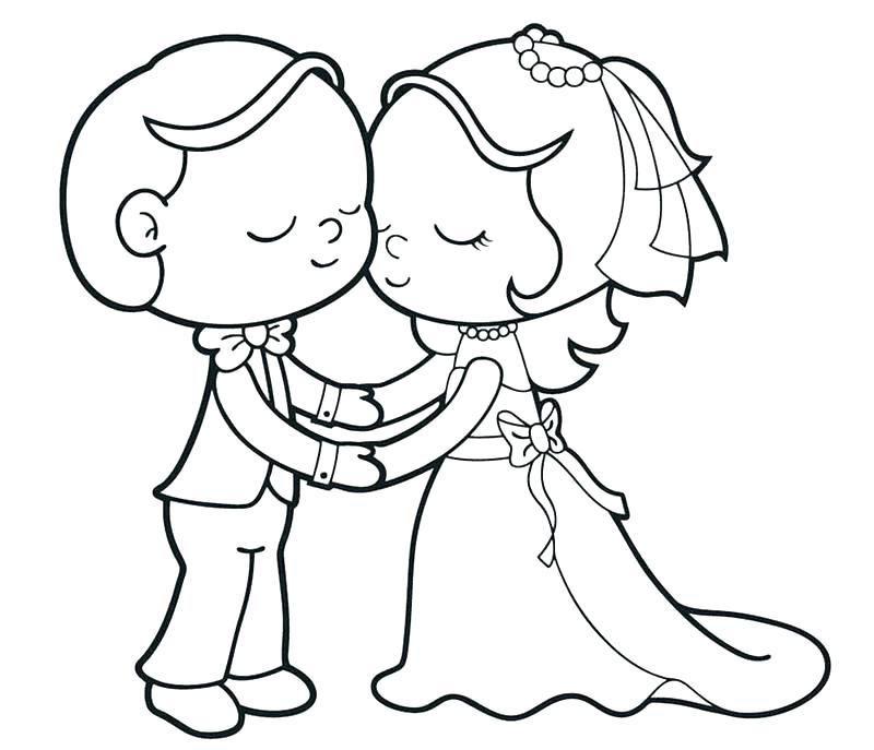 800x687 Bride And Groom Coloring Pages