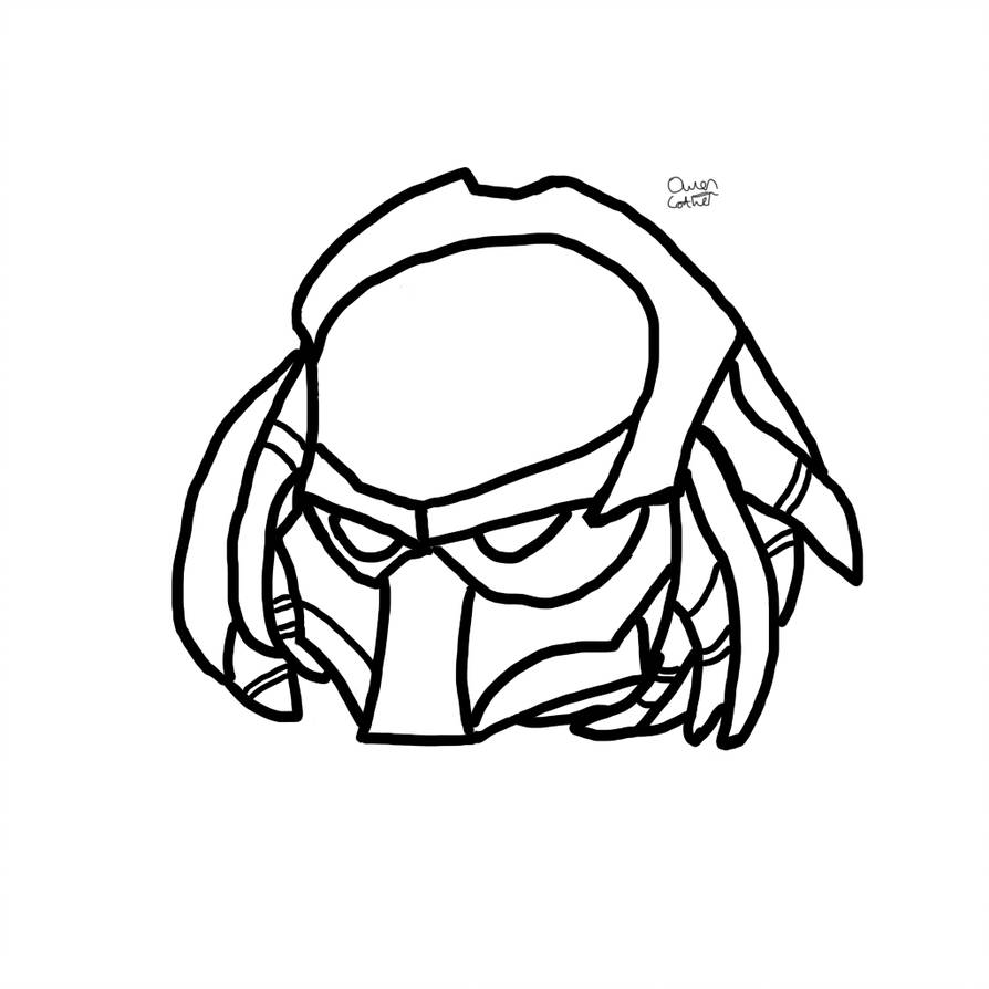 894x894 Predator Face Drawing
