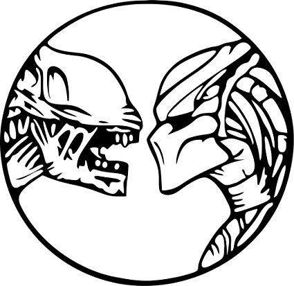 425x413 Alien Vs Predator Vinyl Die Cut Decal Automotive