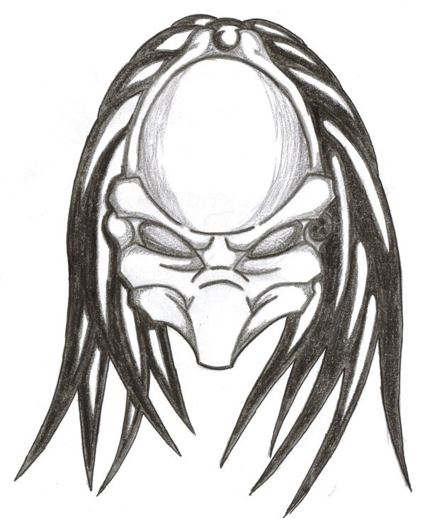 600x730 Predator Helmet Drawing Mask
