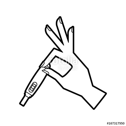 500x500 Hand Human With Pregnancy Test Isolated Icon Vector Illustration