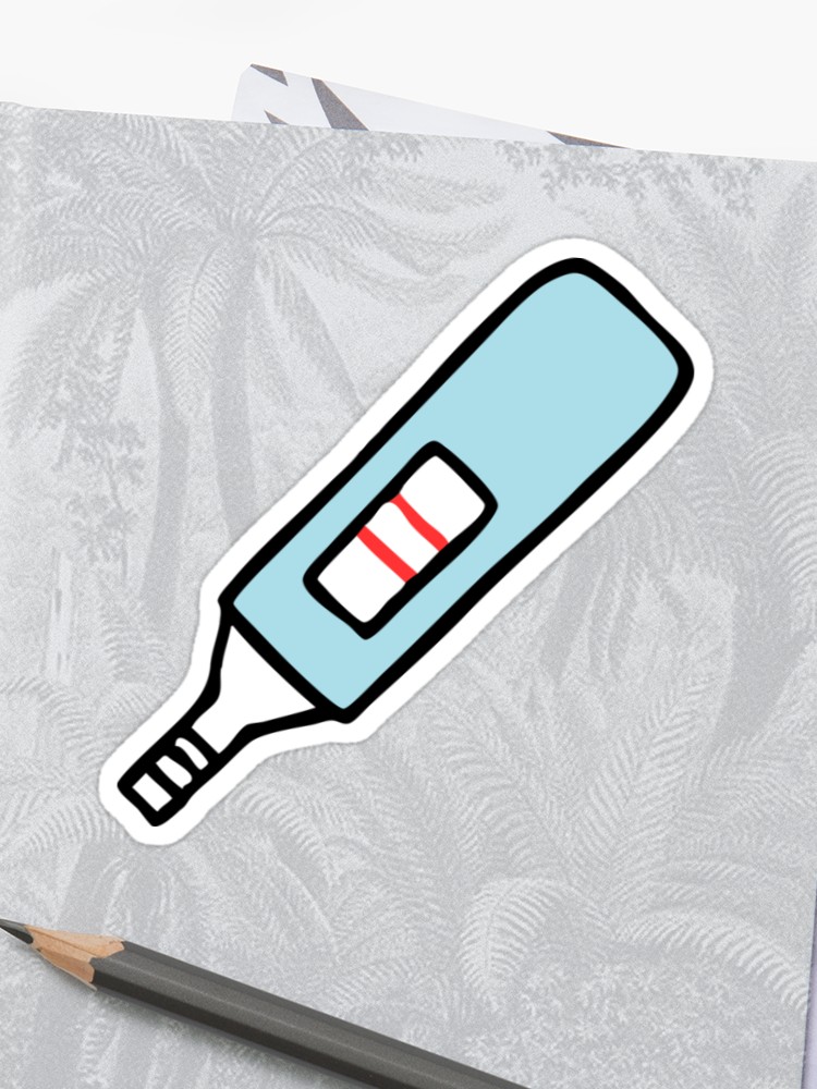 750x1000 Pregnancy Test Doodle Pattern Sticker