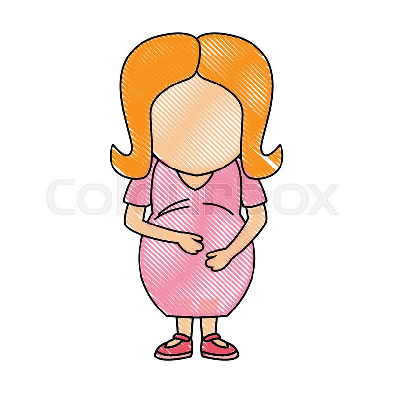 800x800 Cute Pregnant Woman Caressing Her Stock Vector Colourbox